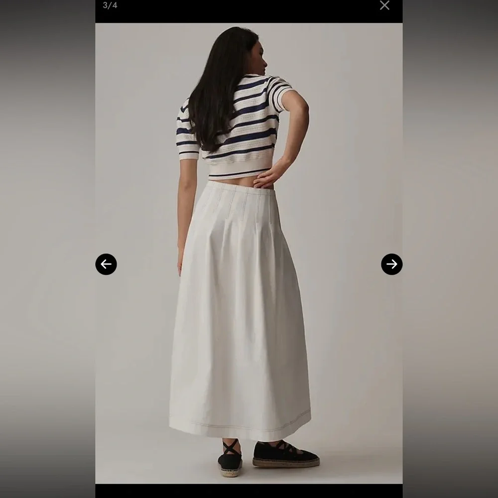 ANTHRO Off White Midi Skirt - Picture 3 of 9